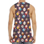 Cute Cupcake Pattern Print Men's Muscle Tank Top
