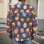 Cute Cupcake Pattern Print Men's Shirt Jacket