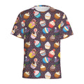 Cute Cupcake Pattern Print Men's Athletic T-Shirt