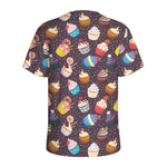 Cute Cupcake Pattern Print Men's Sports T-Shirt