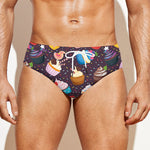 Cute Cupcake Pattern Print Men's Swim Briefs