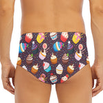 Cute Cupcake Pattern Print Men's Triangle Swim Briefs