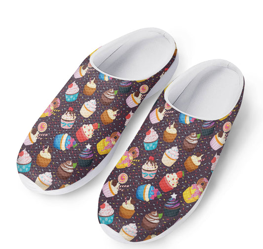 Cute Cupcake Pattern Print Mesh Casual Shoes