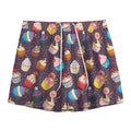 Cute Cupcake Pattern Print Mesh Shorts
