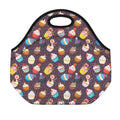 Cute Cupcake Pattern Print Neoprene Lunch Bag