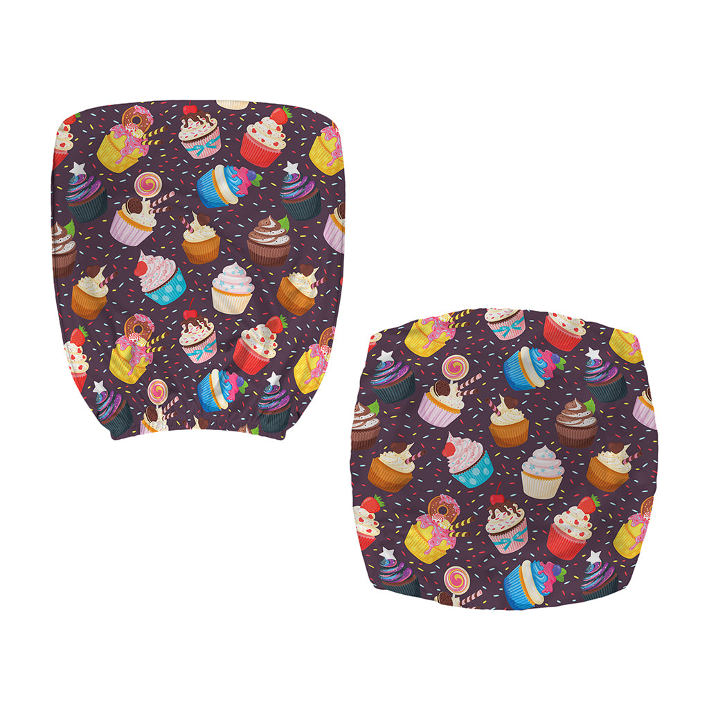 Cute Cupcake Pattern Print Office Chair Cover