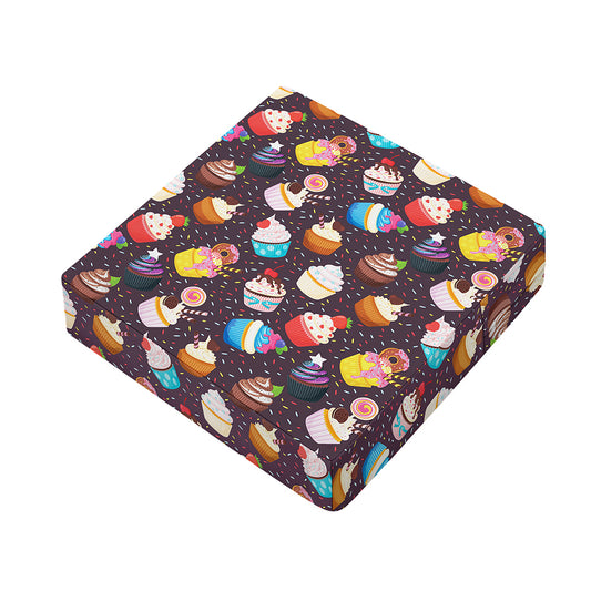 Cute Cupcake Pattern Print Outdoor Seat Cushion Cover