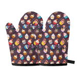 Cute Cupcake Pattern Print Oven Mitts