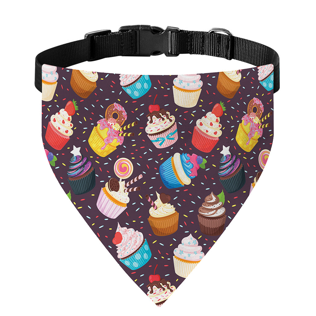 Cute Cupcake Pattern Print Over The Collar Dog Bandana