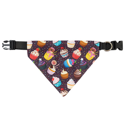 Cute Cupcake Pattern Print Over The Collar Dog Bandana