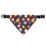 Cute Cupcake Pattern Print Over The Collar Dog Bandana