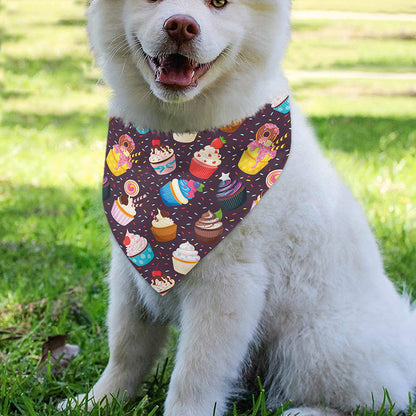 Cute Cupcake Pattern Print Over The Collar Dog Bandana