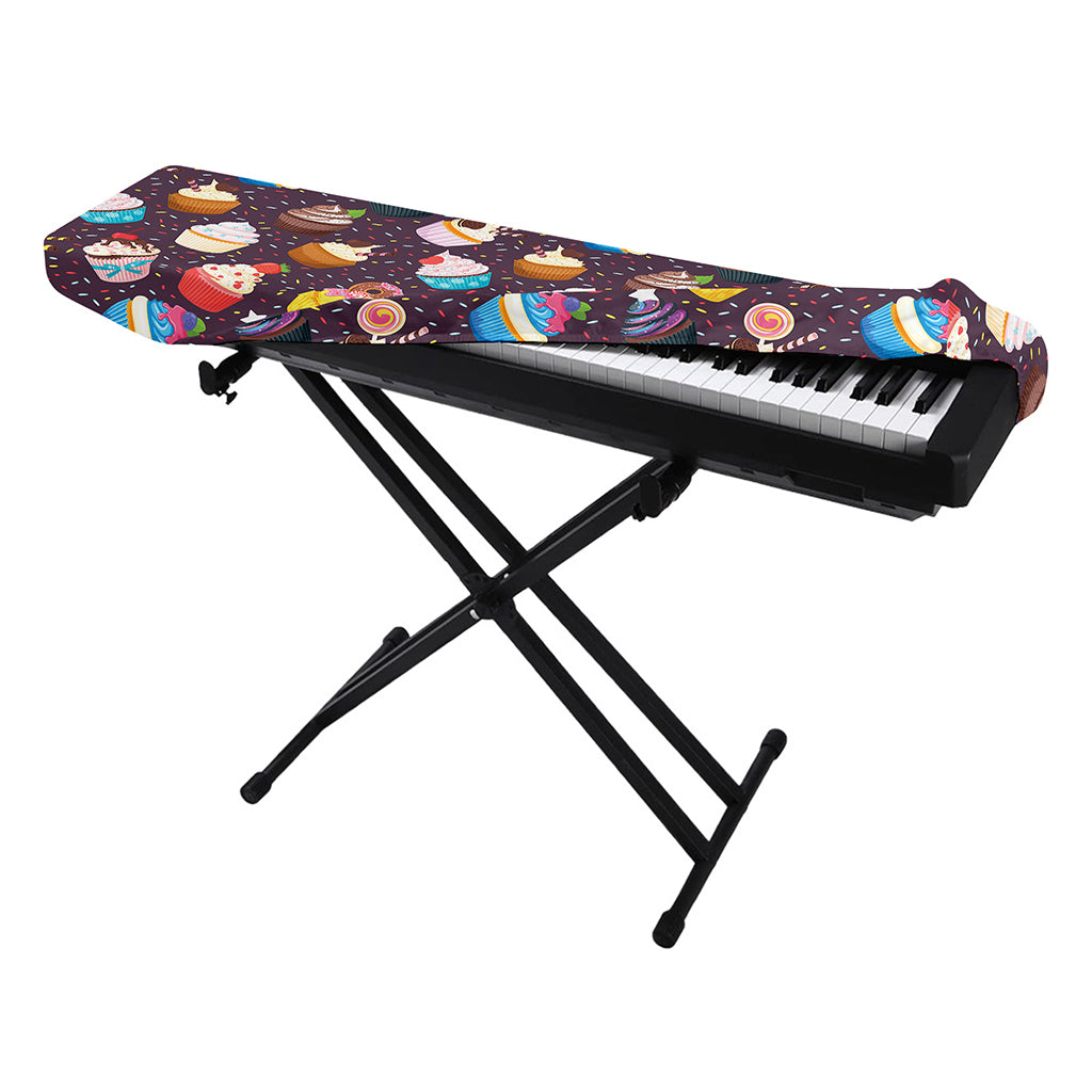 Cute Cupcake Pattern Print Piano Keyboard Cover