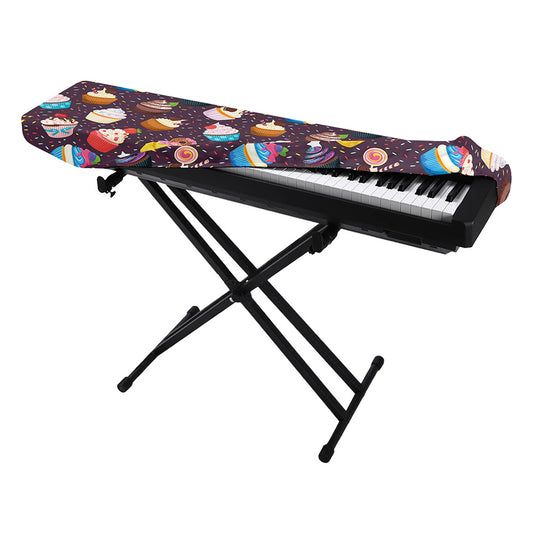 Cute Cupcake Pattern Print Piano Keyboard Cover