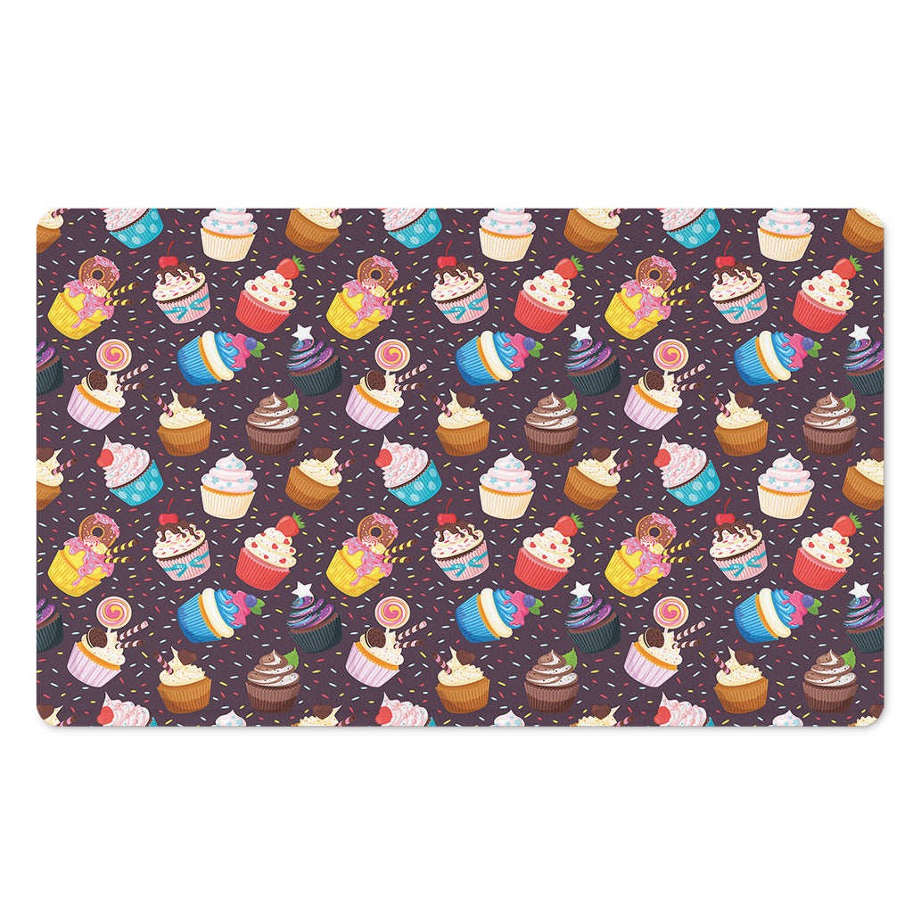 Cute Cupcake Pattern Print Polyester Doormat