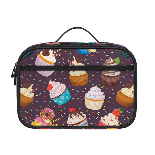 Cute Cupcake Pattern Print Portable Lunch Bag