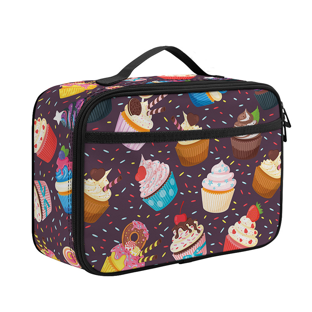Cute Cupcake Pattern Print Portable Lunch Bag