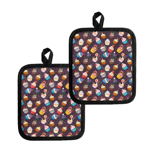 Cute Cupcake Pattern Print Pot Holders