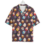 Cute Cupcake Pattern Print Rayon Hawaiian Shirt