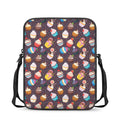 Cute Cupcake Pattern Print Rectangular Crossbody Bag