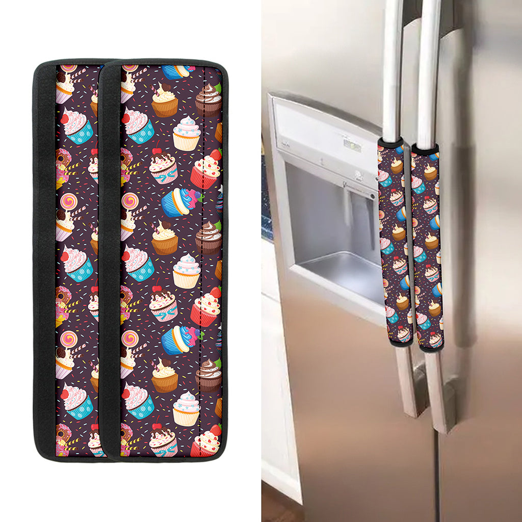 Cute Cupcake Pattern Print Refrigerator Handle Covers