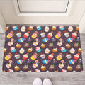 Cute Cupcake Pattern Print Rubber Doormat