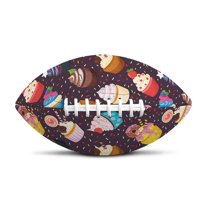 Cute Cupcake Pattern Print Rugby Ball