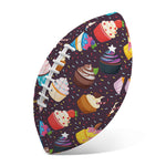 Cute Cupcake Pattern Print Rugby Ball