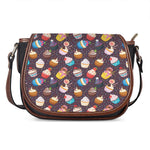Cute Cupcake Pattern Print Saddle Bag
