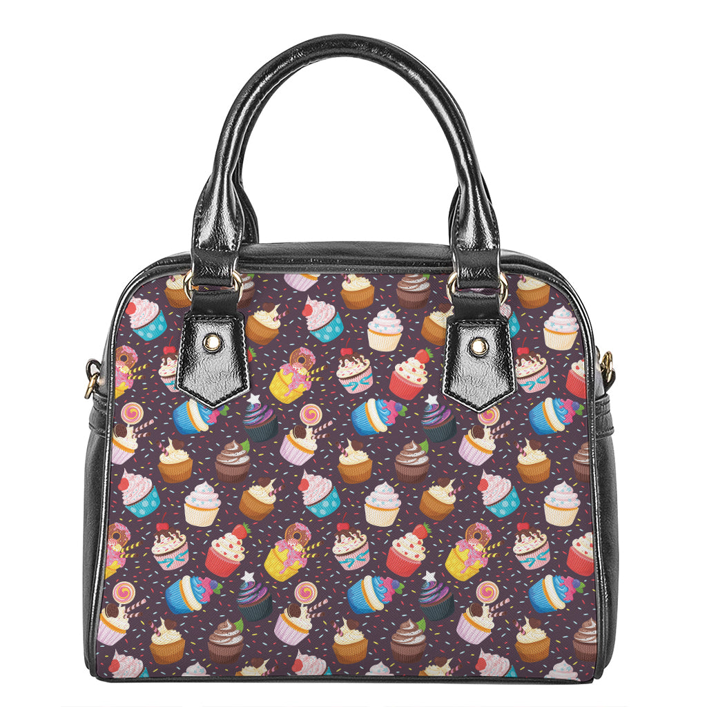 Cute Cupcake Pattern Print Shoulder Handbag