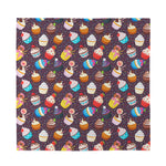 Cute Cupcake Pattern Print Silk Bandana