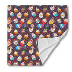 Cute Cupcake Pattern Print Silk Bandana