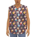 Cute Cupcake Pattern Print Sleeveless Baseball Jersey