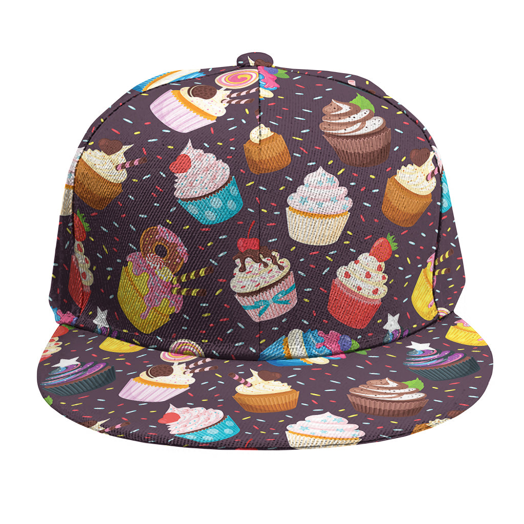 Cute Cupcake Pattern Print Snapback Cap