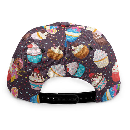 Cute Cupcake Pattern Print Snapback Cap