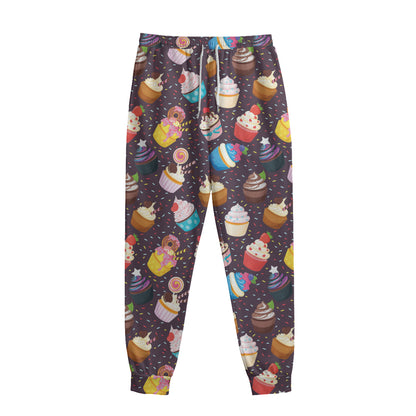 Cute Cupcake Pattern Print Sweatpants