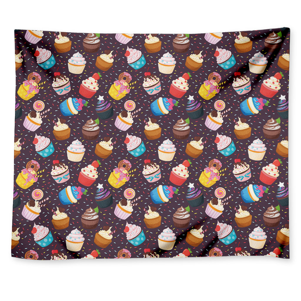 Cute Cupcake Pattern Print Tapestry