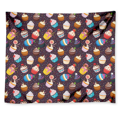 Cute Cupcake Pattern Print Tapestry