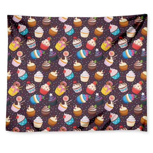 Cute Cupcake Pattern Print Tapestry