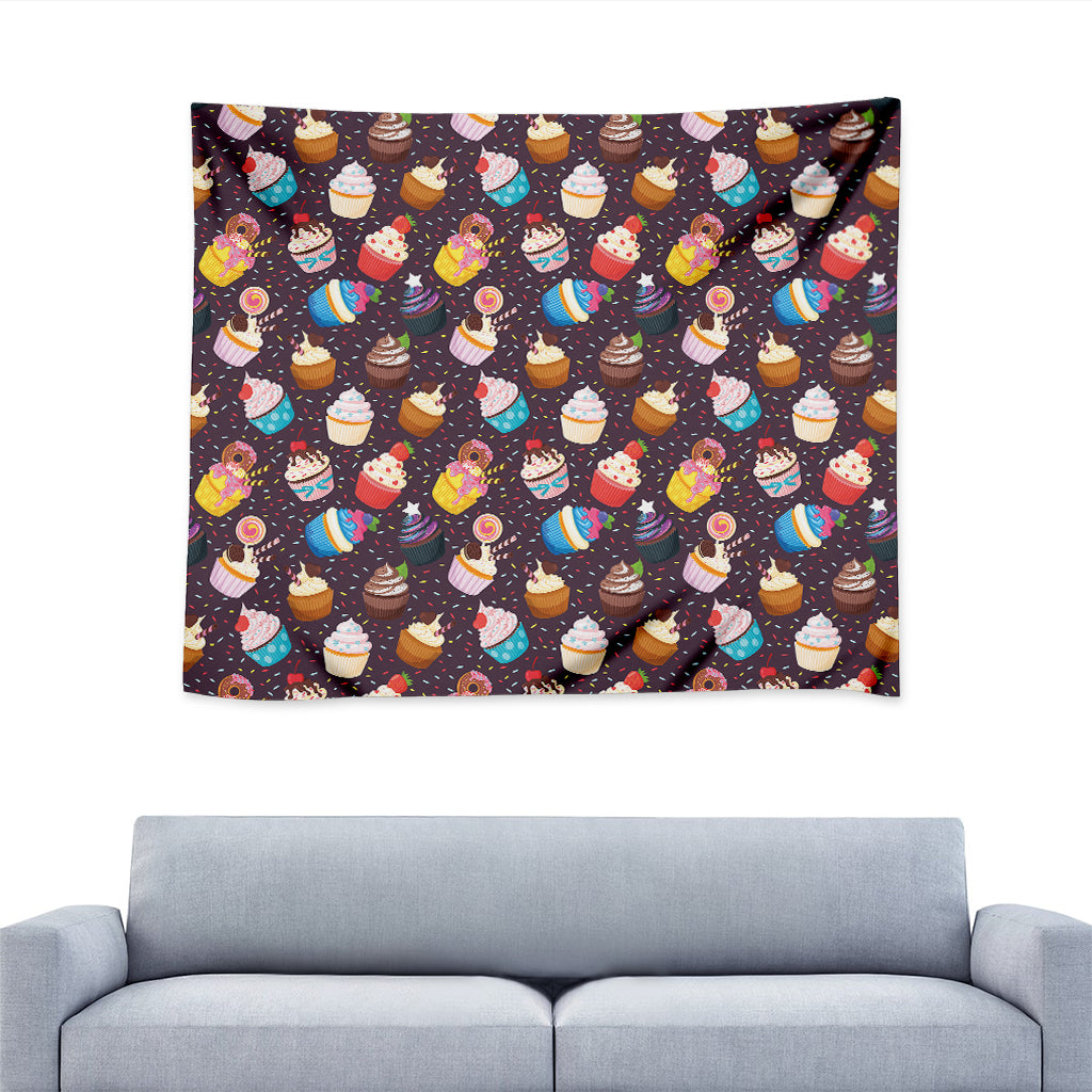 Cute Cupcake Pattern Print Tapestry