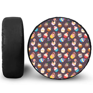 Cute Cupcake Pattern Print Tire Cover