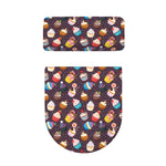 Cute Cupcake Pattern Print Toilet Lid And Tank Cover Set