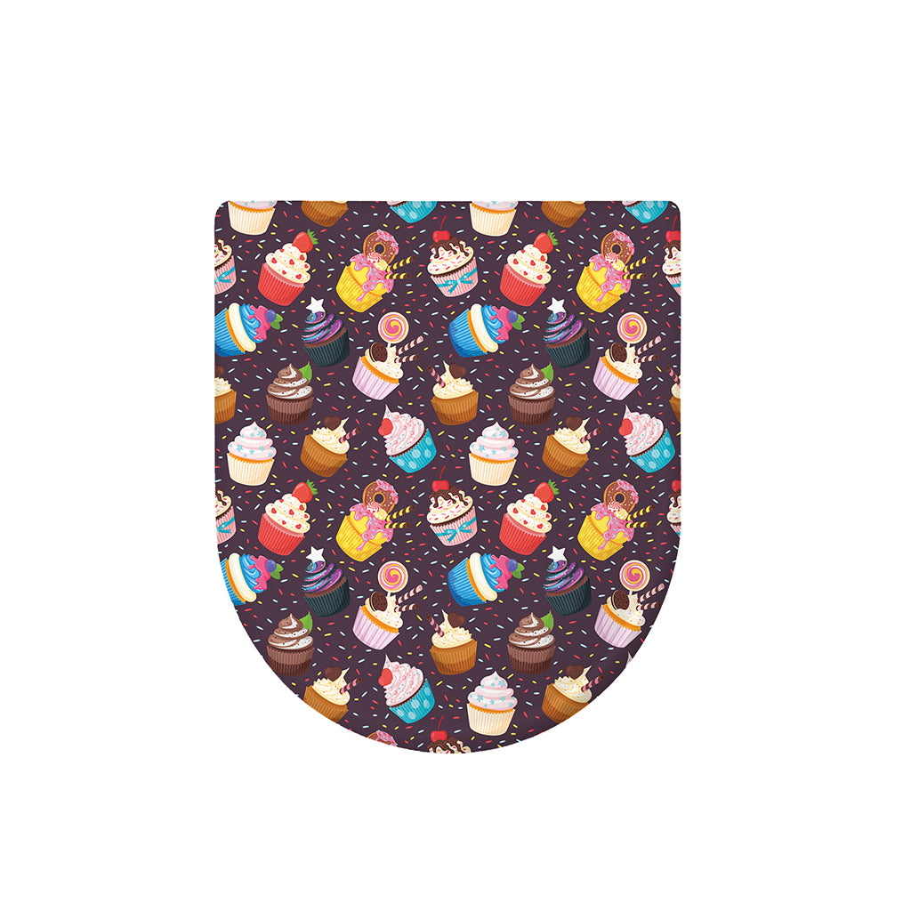 Cute Cupcake Pattern Print Toilet Lid Cover