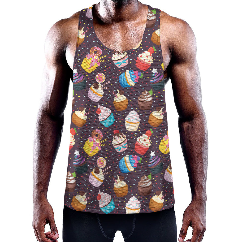 Cute Cupcake Pattern Print Training Tank Top