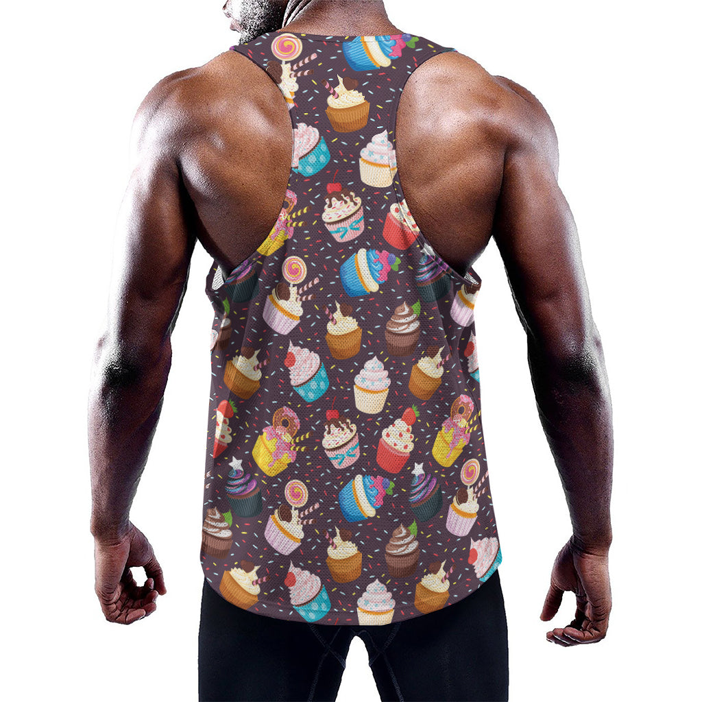 Cute Cupcake Pattern Print Training Tank Top