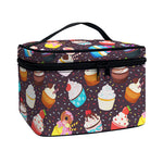 Cute Cupcake Pattern Print Travel Makeup Bag