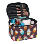 Cute Cupcake Pattern Print Travel Makeup Bag