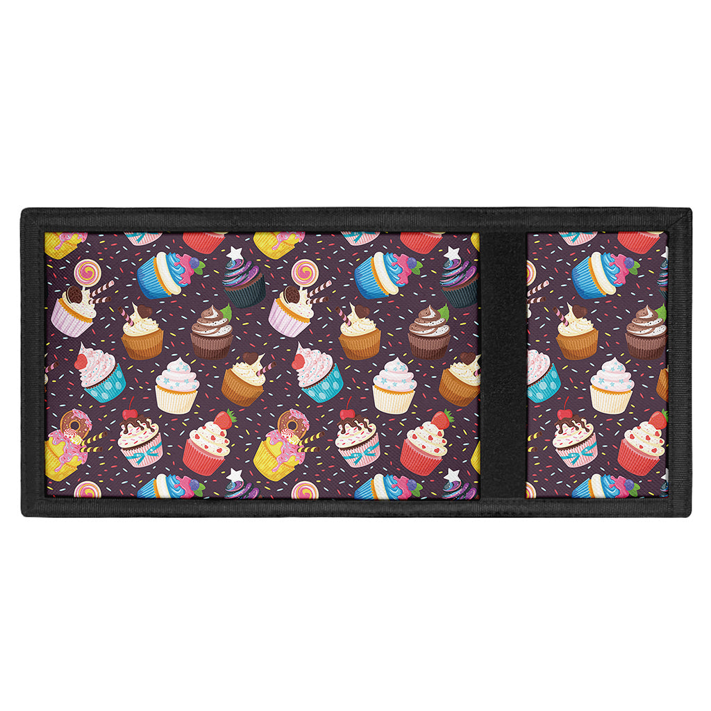 Cute Cupcake Pattern Print Trifold Wallet