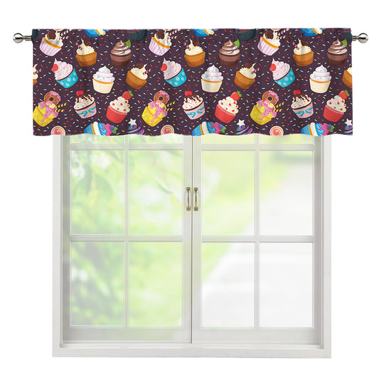 Cute Cupcake Pattern Print Window Valance