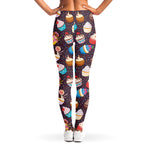 Cute Cupcake Pattern Print Women's Leggings